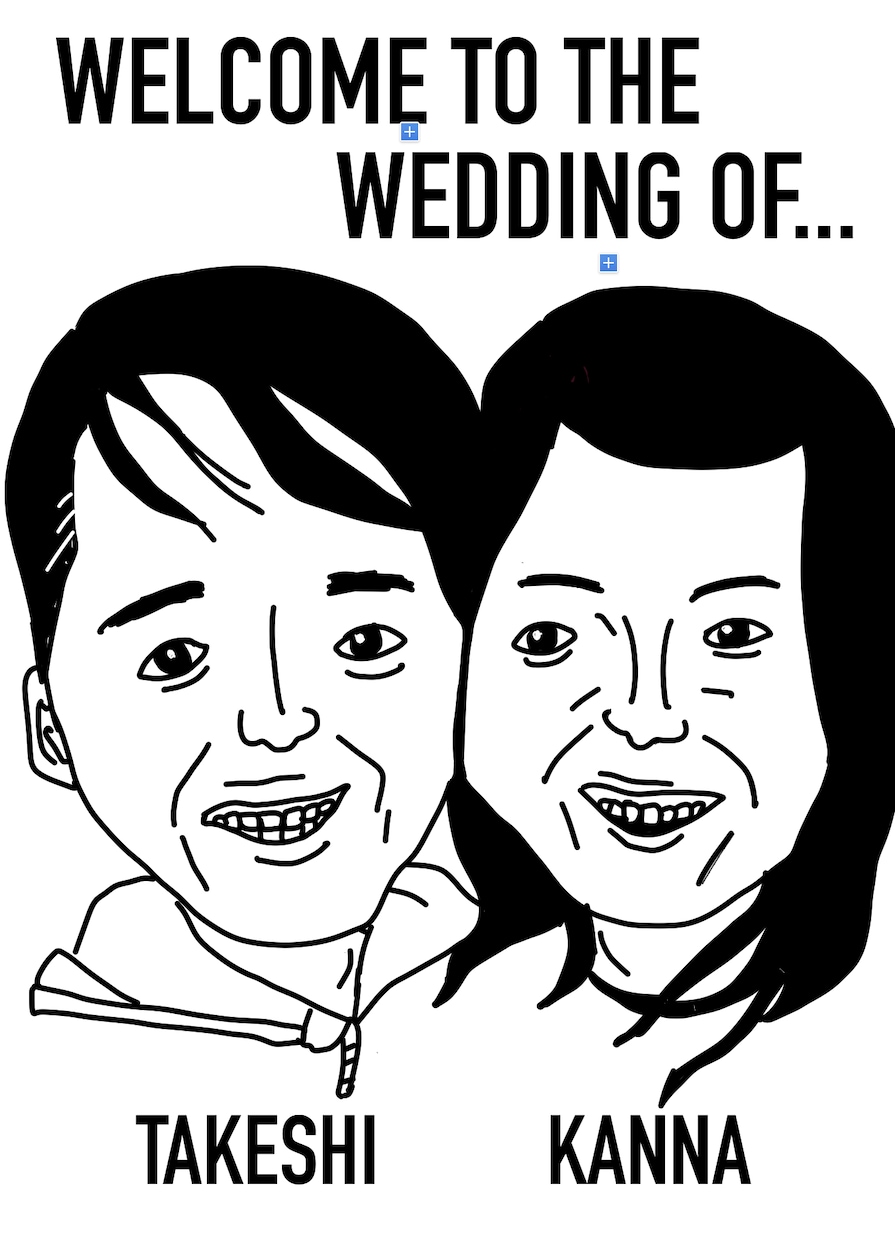 ウエルカムボードに！結婚式用イラスト描きますます 白黒の似顔絵を結婚式用に描きます！ イメージ1
