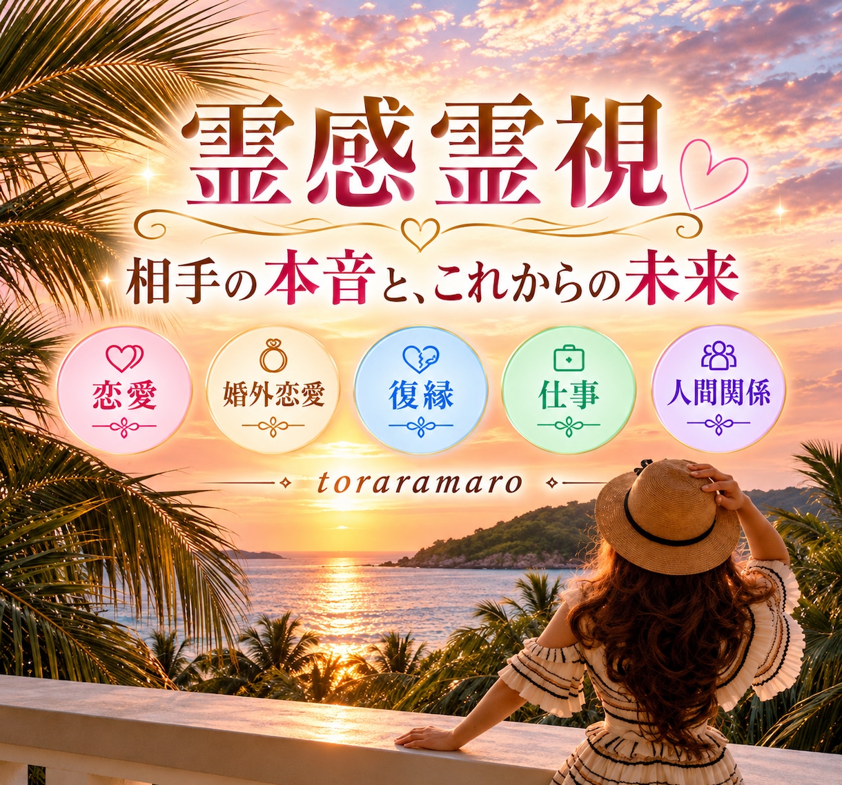 恋愛・婚外恋愛・復縁｜相手の本音と未来を霊視します 電話鑑定14,000件以上｜生年月日不要・視えたことを率直に イメージ1