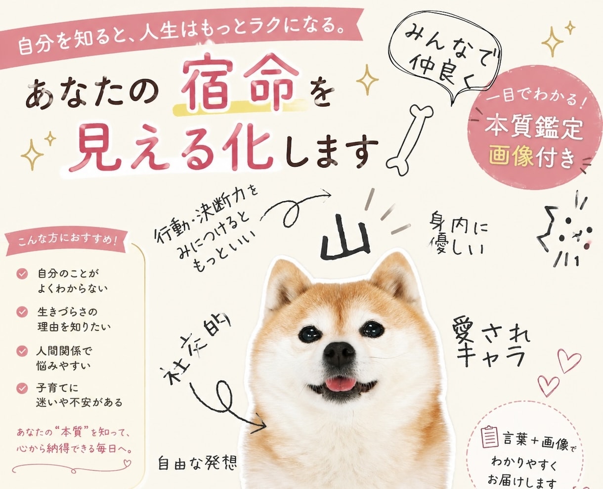 あなたの宿命を画像でわかりやすく提供します あなたの宿命を“見える化”します！一目でわかる宿命鑑定 イメージ1