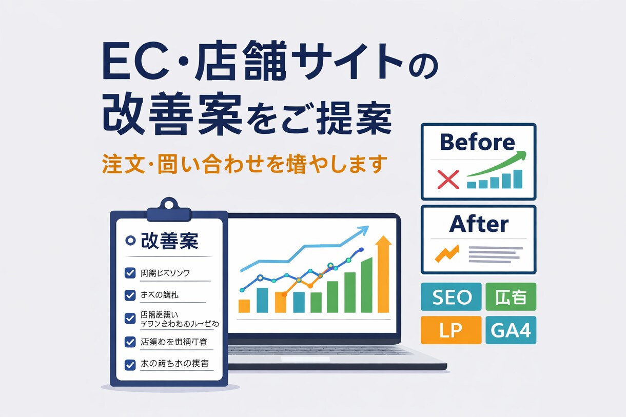 EC・店舗サイトの伸び悩みを解決します “何が足りないか”を、一度の相談で明確にします。 イメージ1