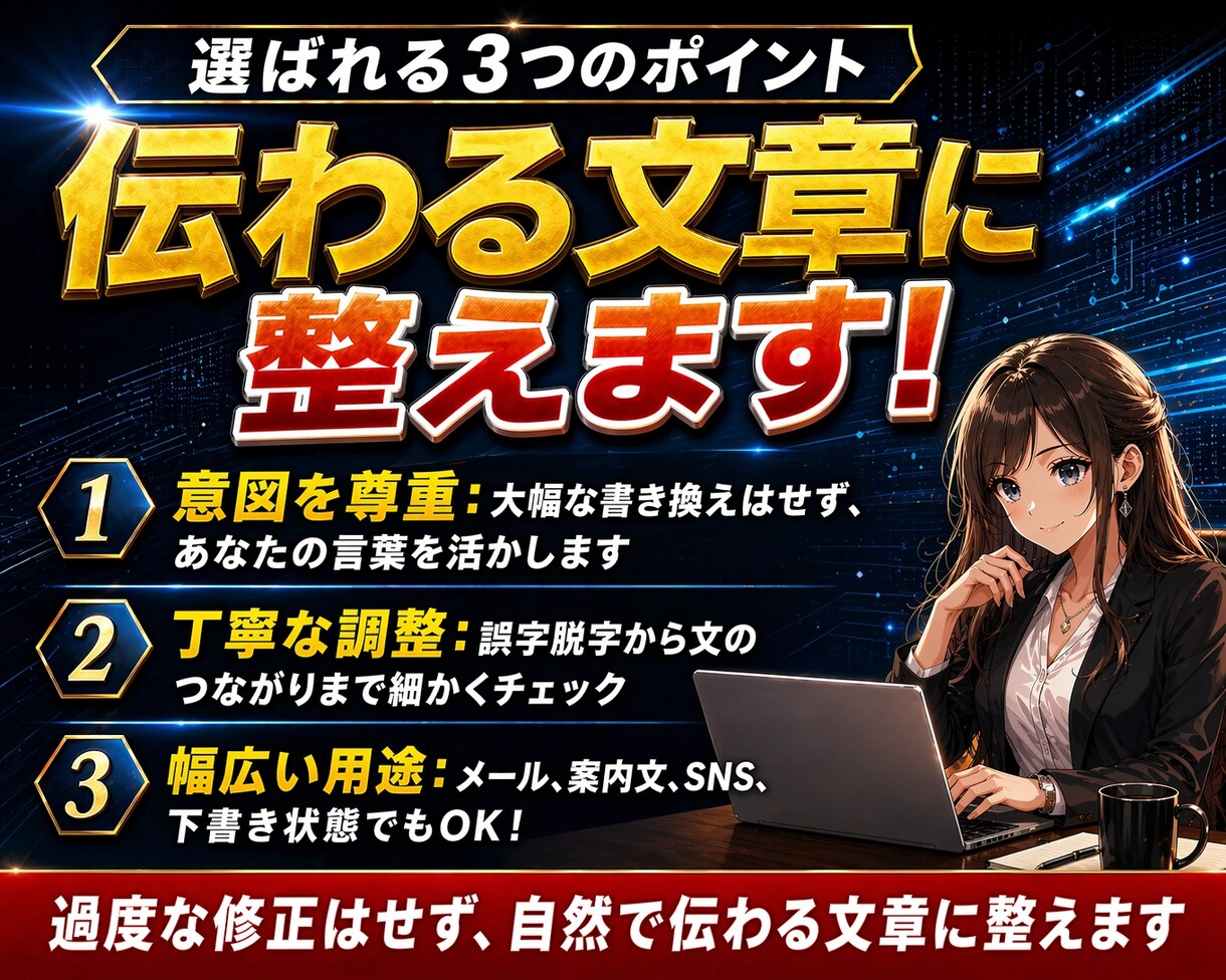 文章に不安がある方の文章確認・調整サポートをします 文章に不安を感じたら一度ご相談ください イメージ2