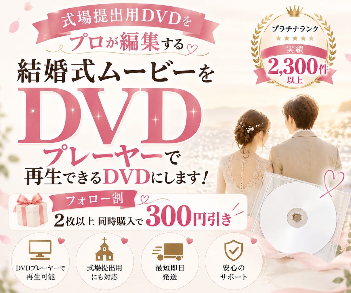 Canva・CapCut動画を提出用DVDにします 実績2,000件｜式場上映対応DVD化　女性スタッフが対応！ イメージ1