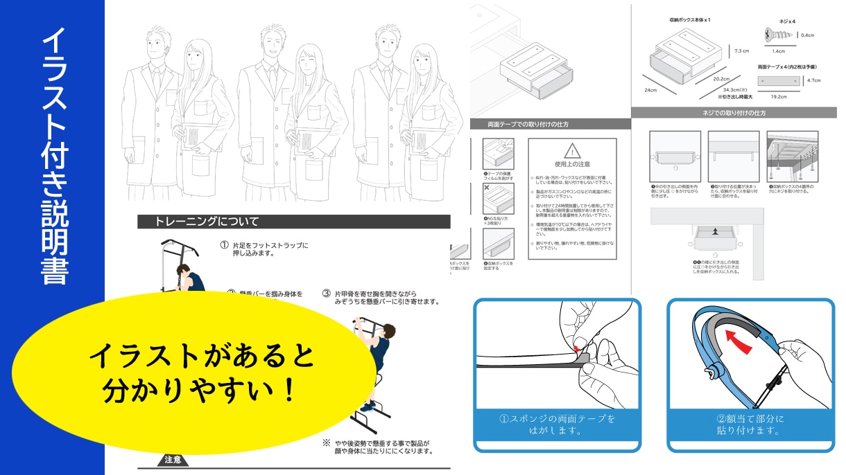 イラストの説明書作成いたします ミニマルで洗練された説明書をお作り致します！ イメージ1