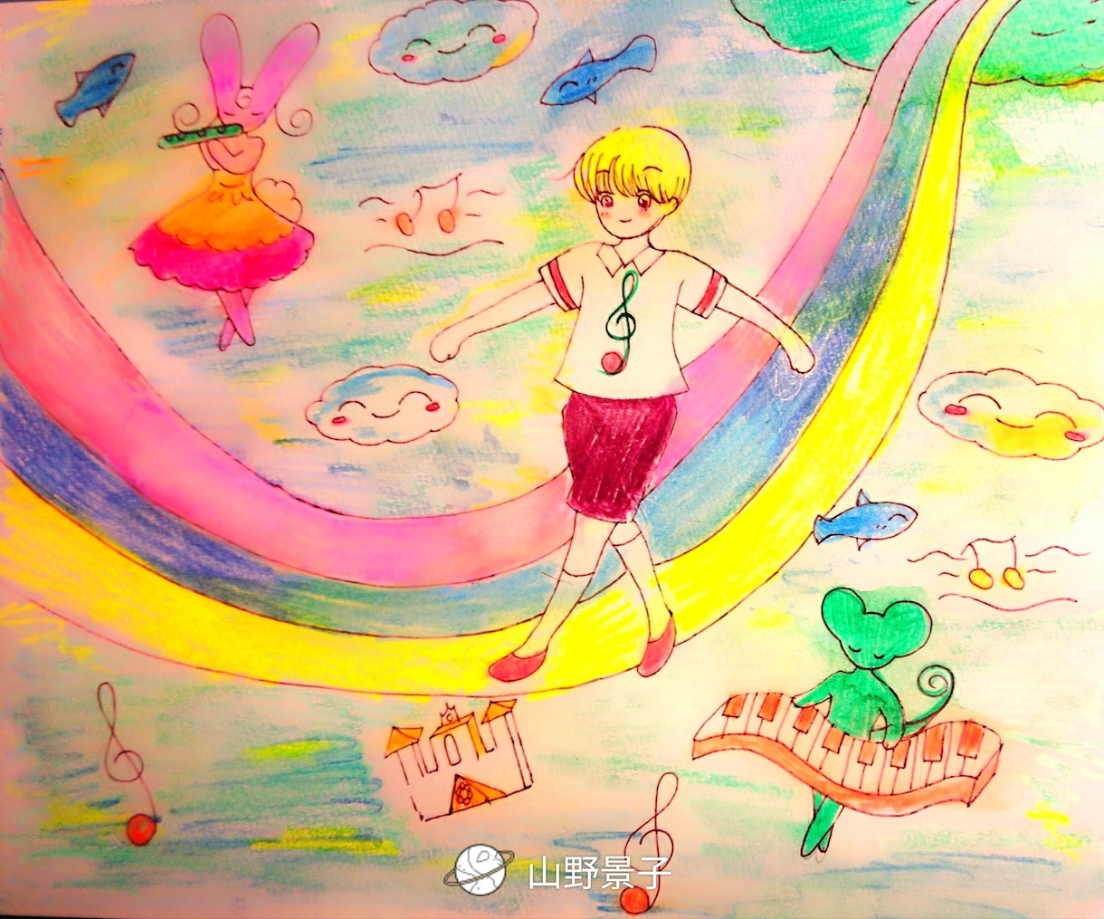 かわいくポップなキャラクターのイラスト描きます 色の塗りはパソコンか水彩色鉛筆です。 イメージ5