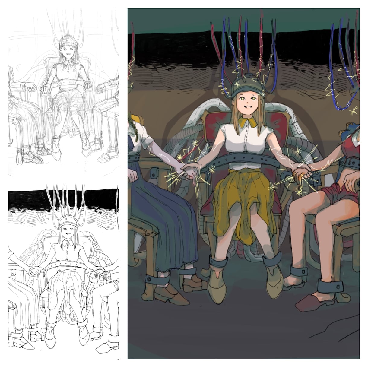 表紙、挿絵にオススメな1枚絵を描きます アナログ線画デジタル着色で世界観や物語を感じられるイラスト イメージ9