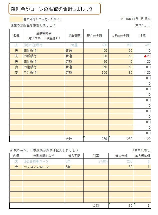 預金と年収から支出を見える化するシートを提供します 家計簿にまで手が回らなくて大丈夫！後からでも把握できます イメージ2