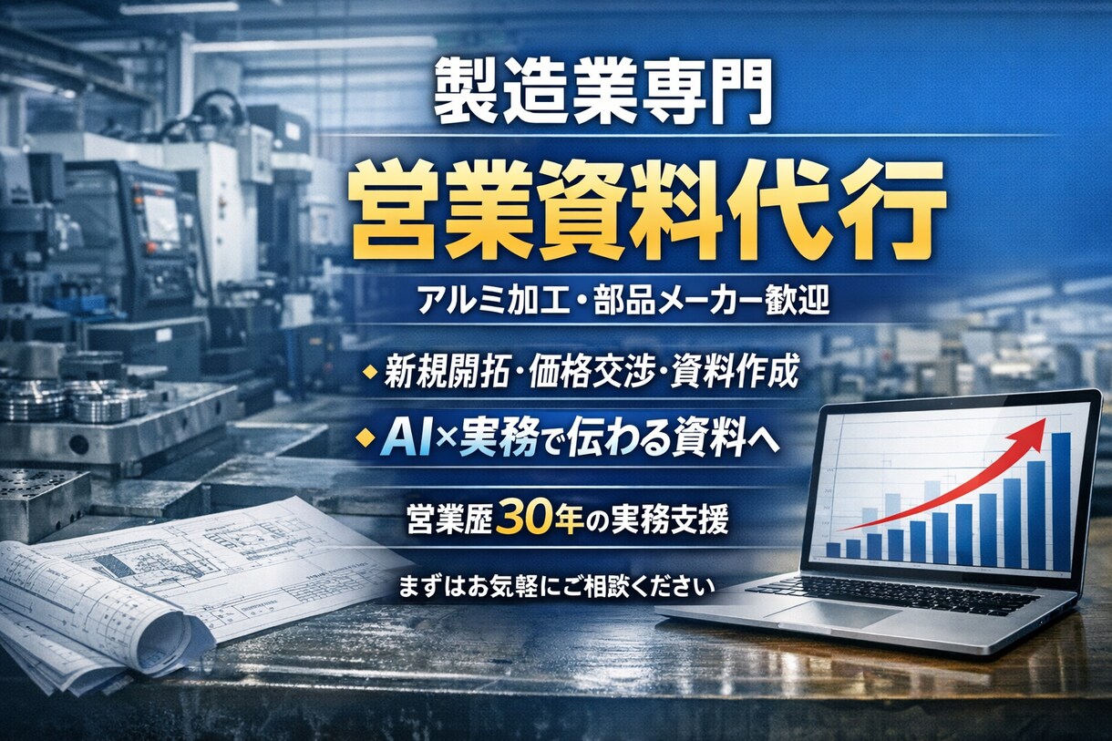 製造業向け営業メール・資料を実務目線で作成します 製造業の現場感覚で文章設計 / AI×実務で伝わる文章へ イメージ1
