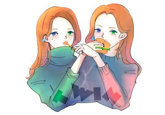 食べ物とかわいいキャラを描きます キャラクターが好きな食べ物を食べるシーンをイメージ イメージ2