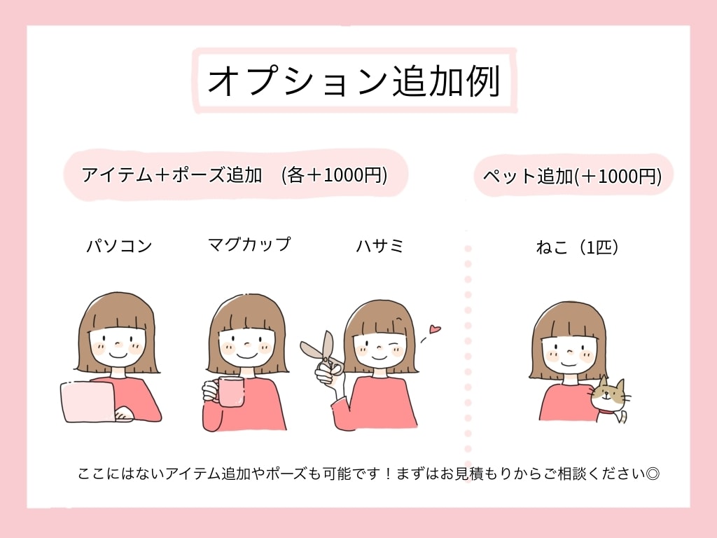 商用可◎挿絵に◎表情違い似顔絵イラストおかきします 即日対応◎ ゆるっとかわいい！表情違いイラスト5点セット！ イメージ9