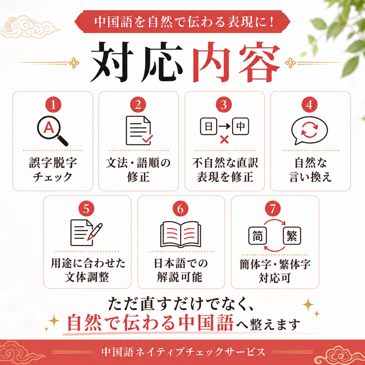 中国語文章を自然なネイティブ表現に添削します 直訳感をなくし伝わる中国語へ整えます イメージ3