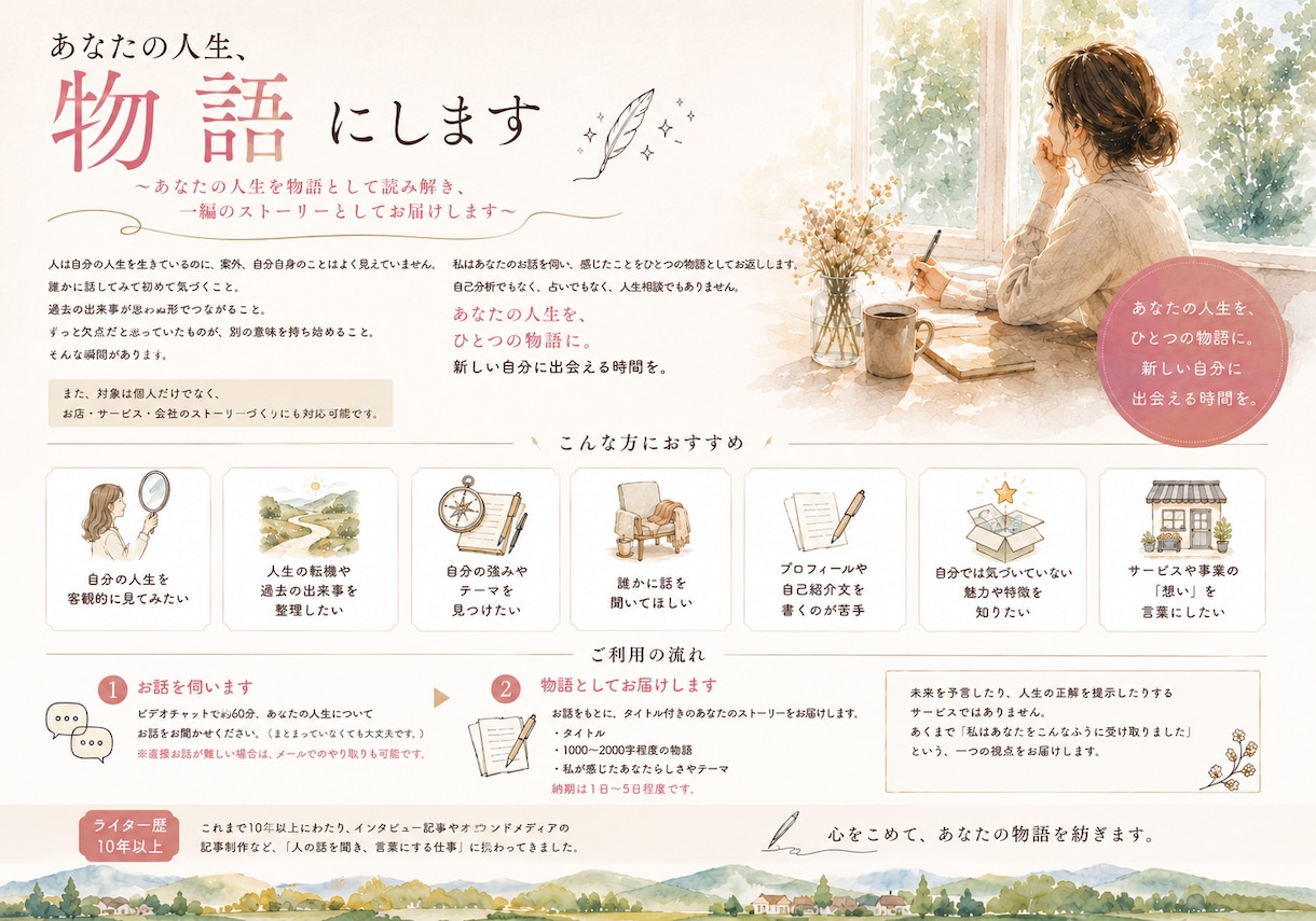 あなたの人生、物語にします あなたの人生を物語として読み解き、一編のストーリーにします イメージ1