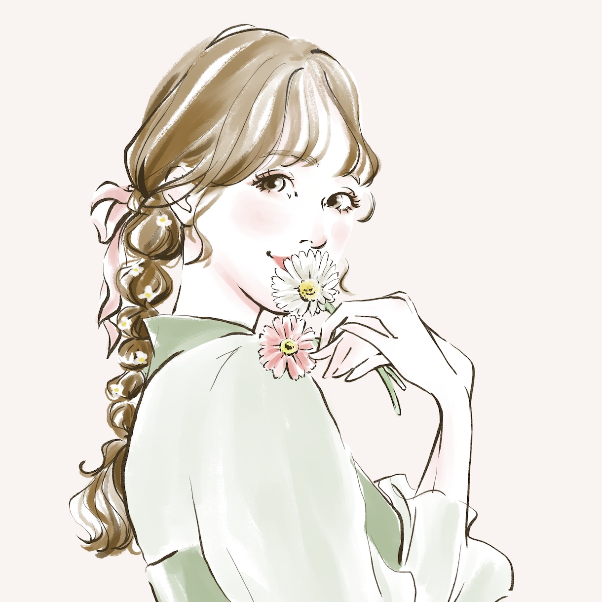 あなたらしさが伝わる、おしゃれなアイコン制作します 華やか＆美しい！上品なタッチで表情や雰囲気まで丁寧に描きます イメージ5