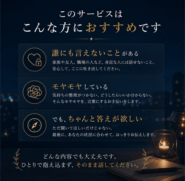 愚痴・何でもOK！でも最後にちゃんと答え出します まとまってなくてOK。最後にちゃんと答え出します。 イメージ2