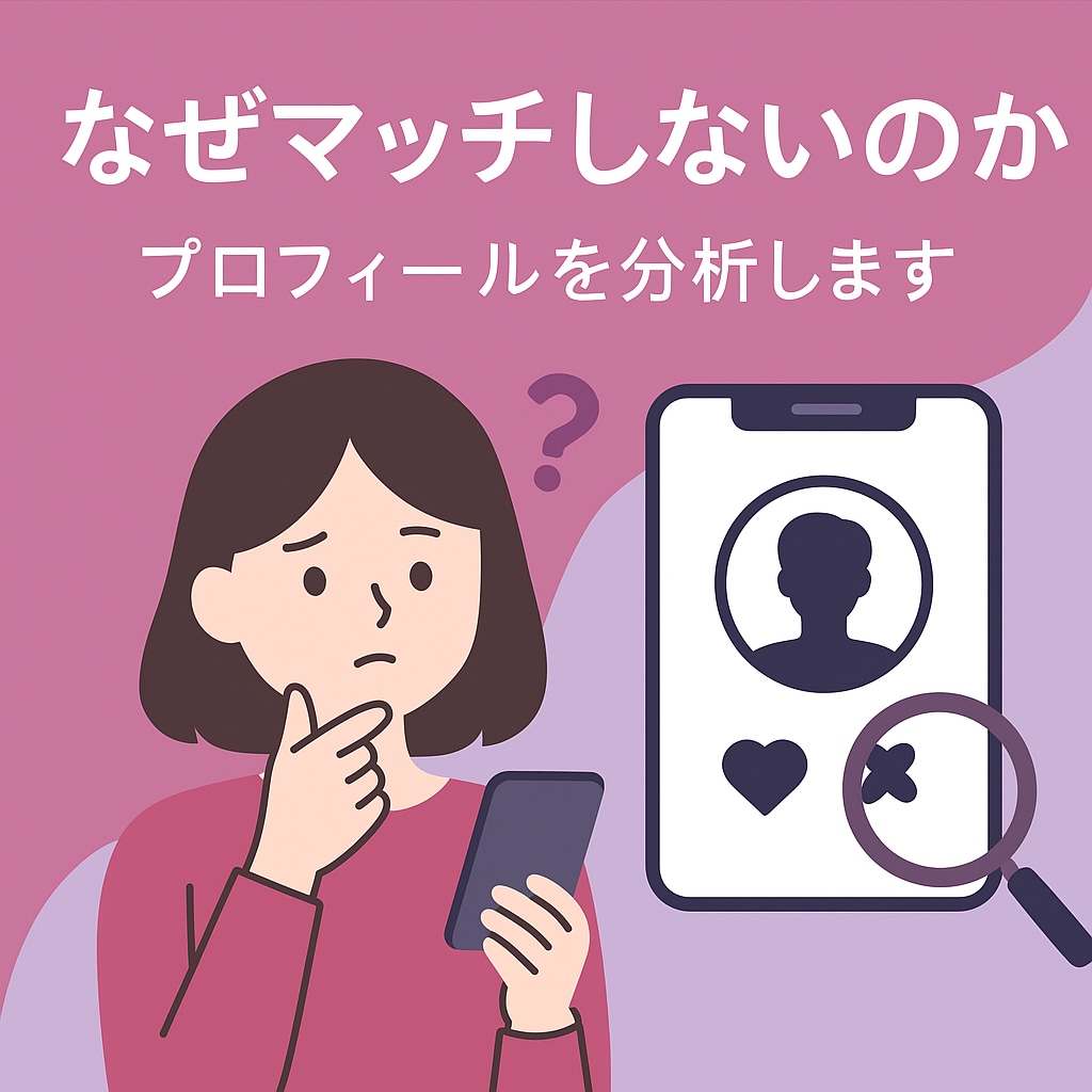 マチアププロフィール、添削します なぜマッチ数が少ないのか？出会えないのか？を徹底分析 イメージ1
