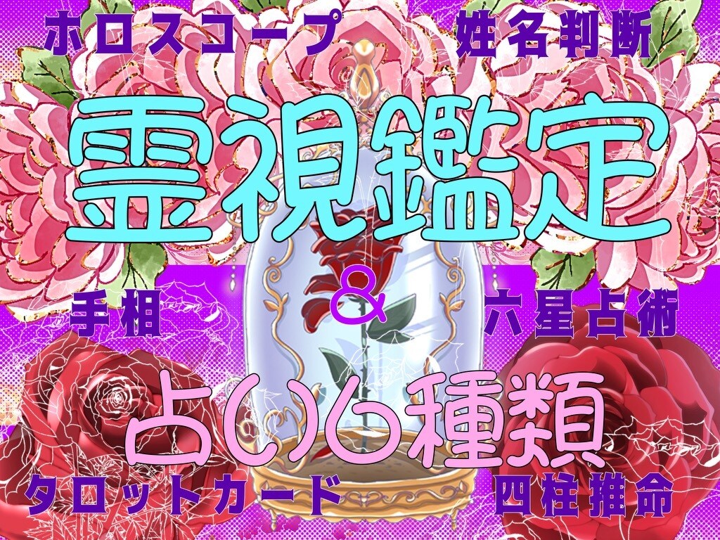 霊視鑑定込みによる6種の占いで総合的に占います ホロスコープ占星術★姓名判断★四柱推命など6種の占いと霊視 イメージ1