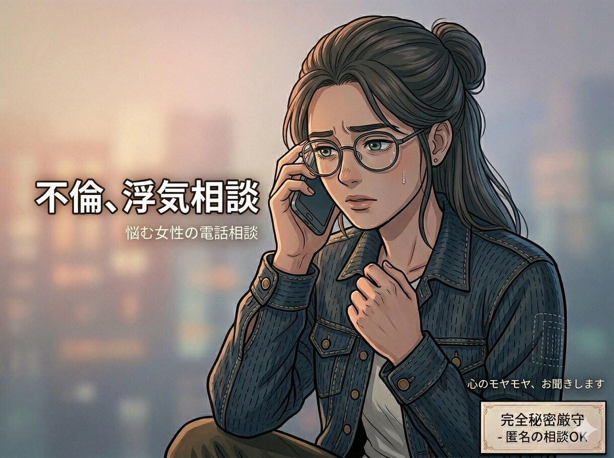 不倫・浮気の苦しい胸の内、丸ごと受け止めます 〜自分でもどうしたら良いか分からない〜寄り添って話を聞きます イメージ1