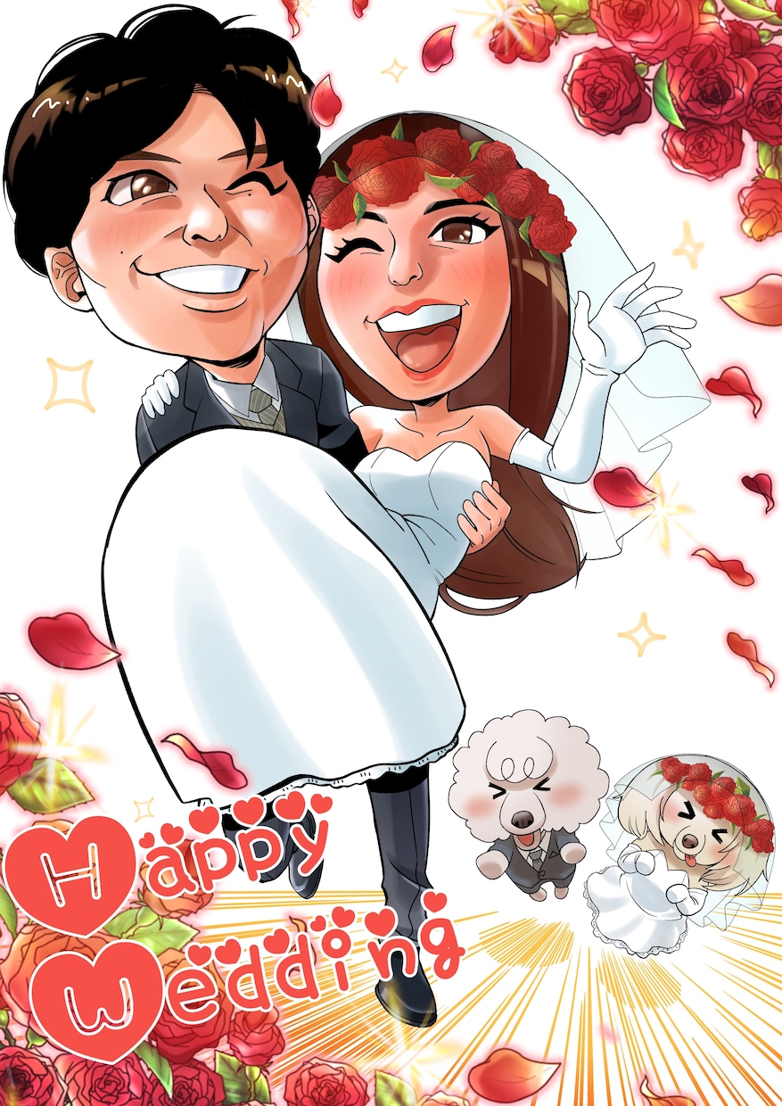 リアル系から誇張した似顔絵イラストを描きます ウェルカムボードや誕生日のプレゼントなどにいかがですか？ イメージ6