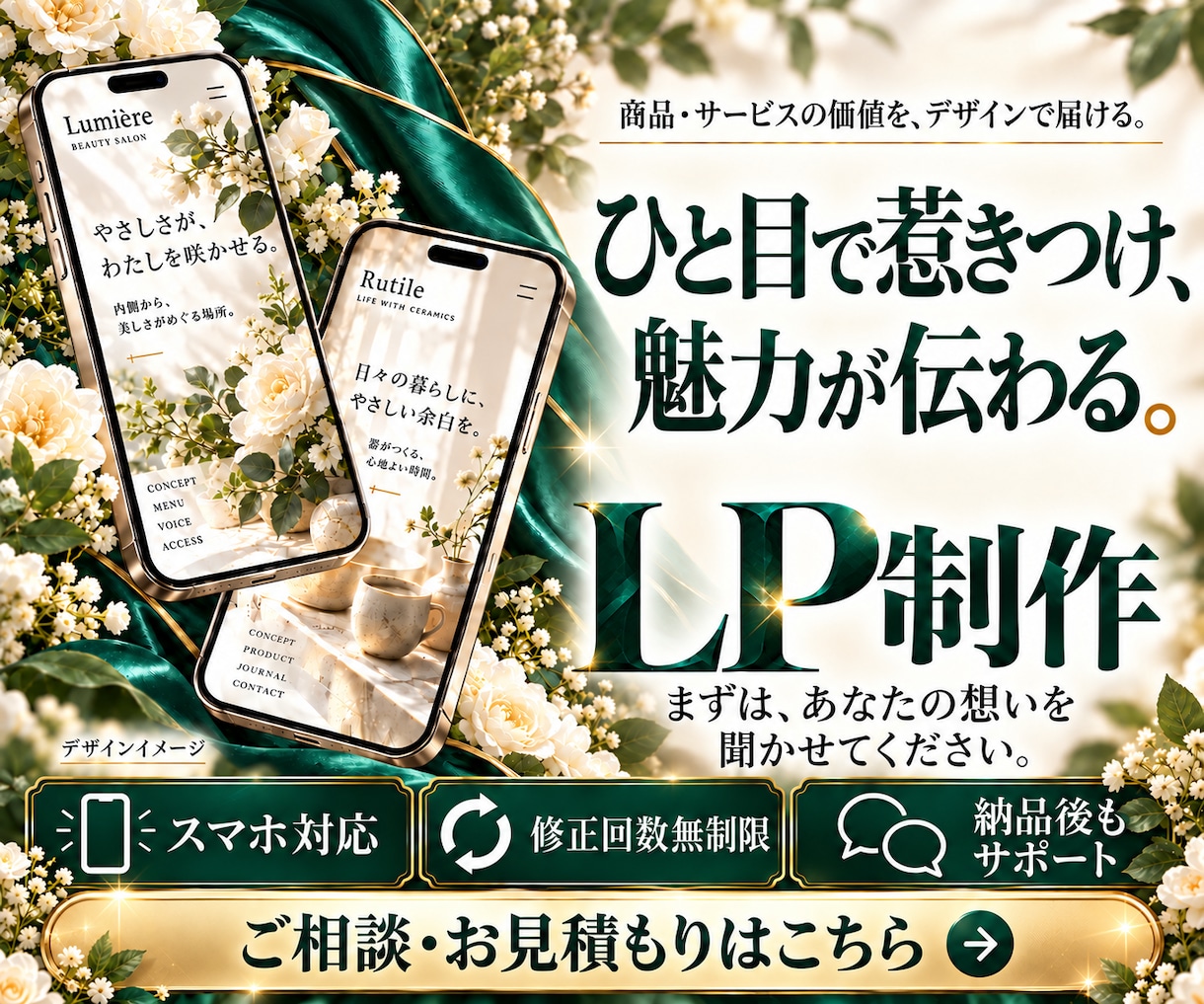 LPをデザインからコーディングまで制作します スマホ対応の動きのあるLPを、企画から納品までお任せ イメージ1