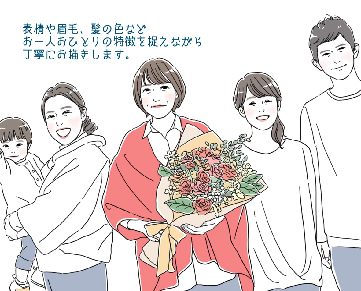 還暦・古希・喜寿・米寿のお祝い似顔絵お描きします 別々のお写真からOK♪大切な人へ特別な記念品を贈りませんか？ イメージ9