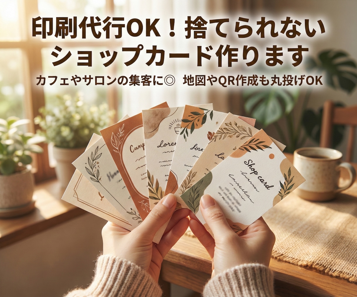 印刷代行OK！捨てられないショップカード作ります カフェやサロンの集客に◎地図やQR作成も丸投げOK イメージ1