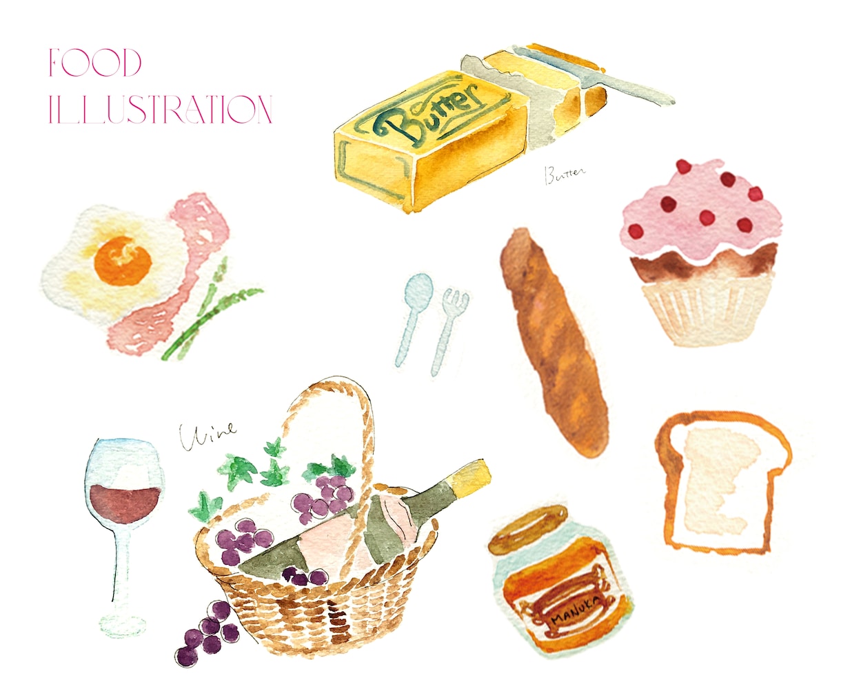百貨店掲載★コスメや食品、動物水彩イラスト描きます アイコンや挿絵、素材パーツに最適なナチュラルかわいいイラスト イメージ9