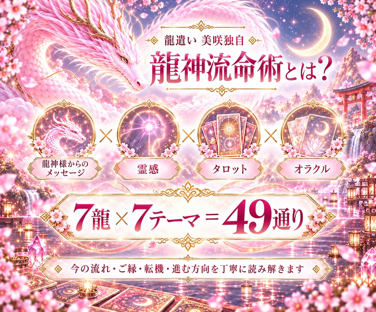 龍神様から今必要なメッセージと未来をお伝えします 7龍×7テーマで恋愛・仕事・人生の流れを読み解きます イメージ3
