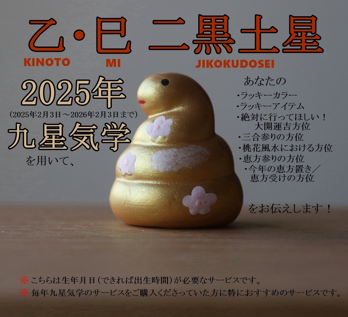 ２０２５年版★あなたの開運の方位お伝えします 毎年九星気学のサービスをご購入くださっていた方々へ。 イメージ1
