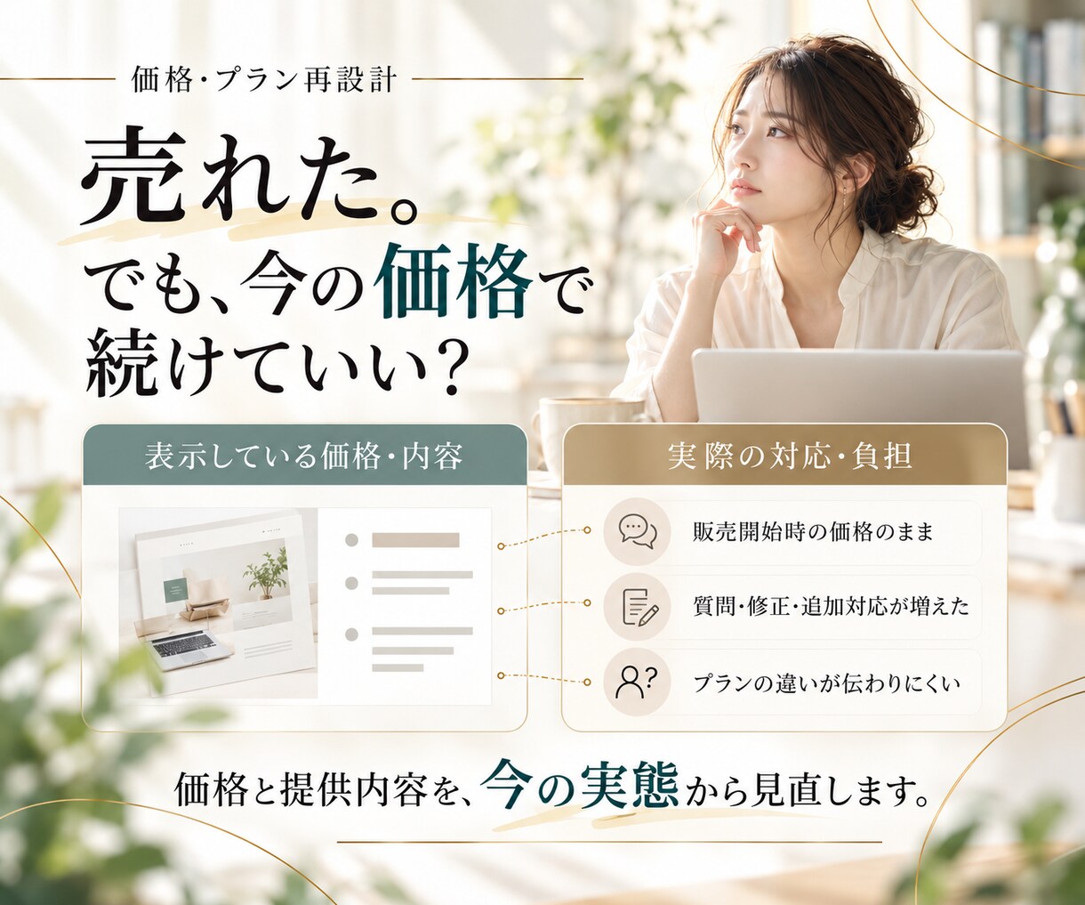 女性起業家の商品・サービス価格とプランを見直します 販売実績と提供負担から、今の価格・プランを整理 イメージ2