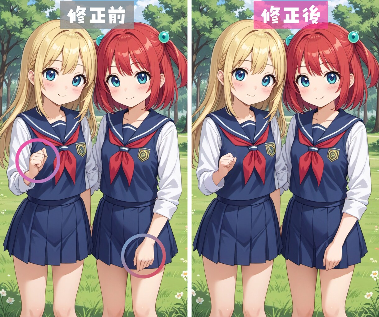 生成AIイラストのレタッチ・加筆修正します AIイラストの目や手の修正でブラッシュアップ！ イメージ4
