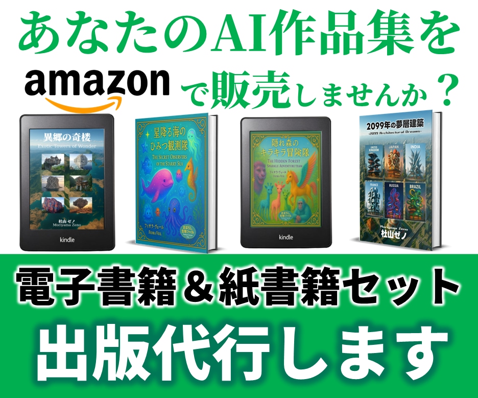 ＡＩ作品集の出版代行／電子書籍＆紙書籍対応します 画像をご用意いただくだけ！amazonであなたの書籍を販売 イメージ1
