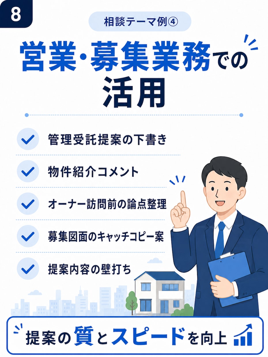 賃貸管理業務のChatGPT活用方法を考えます 日々のメール・問い合わせ、書類作成をもっと効率的に イメージ8