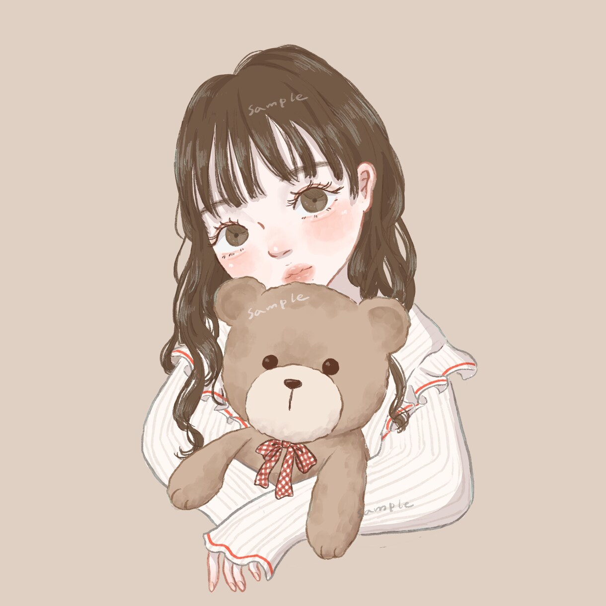 しっかりタッチの似顔絵イラスト描きます 絵本のような風合いです！アイコン,贈り物にも♡商用利用も可！ イメージ4