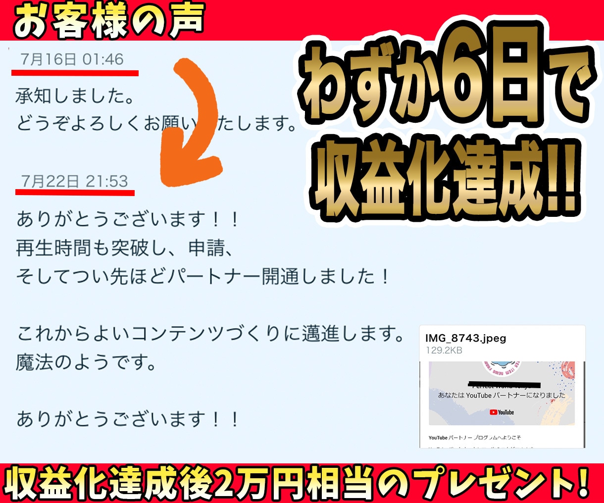 登録者1000人＆再生時間4000時間拡散します 【PRO認定出品者】で"安心""信頼"が実感できます イメージ2