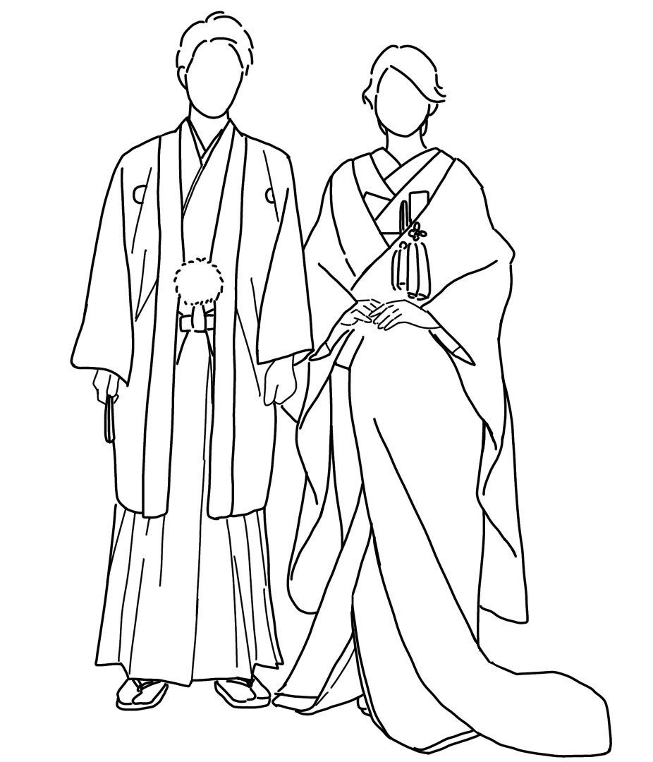 写真をもとに描く ブライダル線画イラスト作製します 結婚式や記念日に。大切な時を繊細で上品な線で美しく残します。 イメージ2