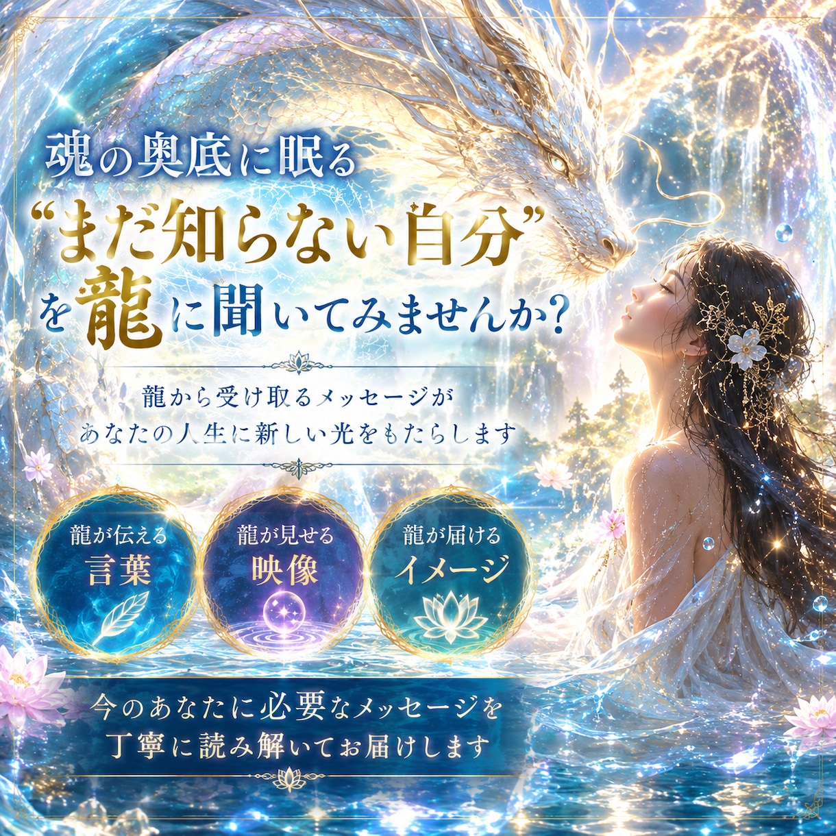 魂の奥底に眠る「あなた」を龍に聞きます 龍から届いた言葉と映像からあなたへのメッセージを読み解きます イメージ2