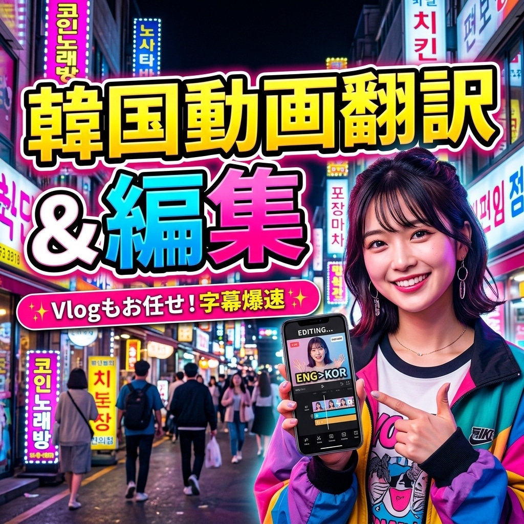 丸投げOK！SNS韓国語動画の編集・AI生成ます あなたのコンテンツを韓国向けに最適化します！ イメージ1