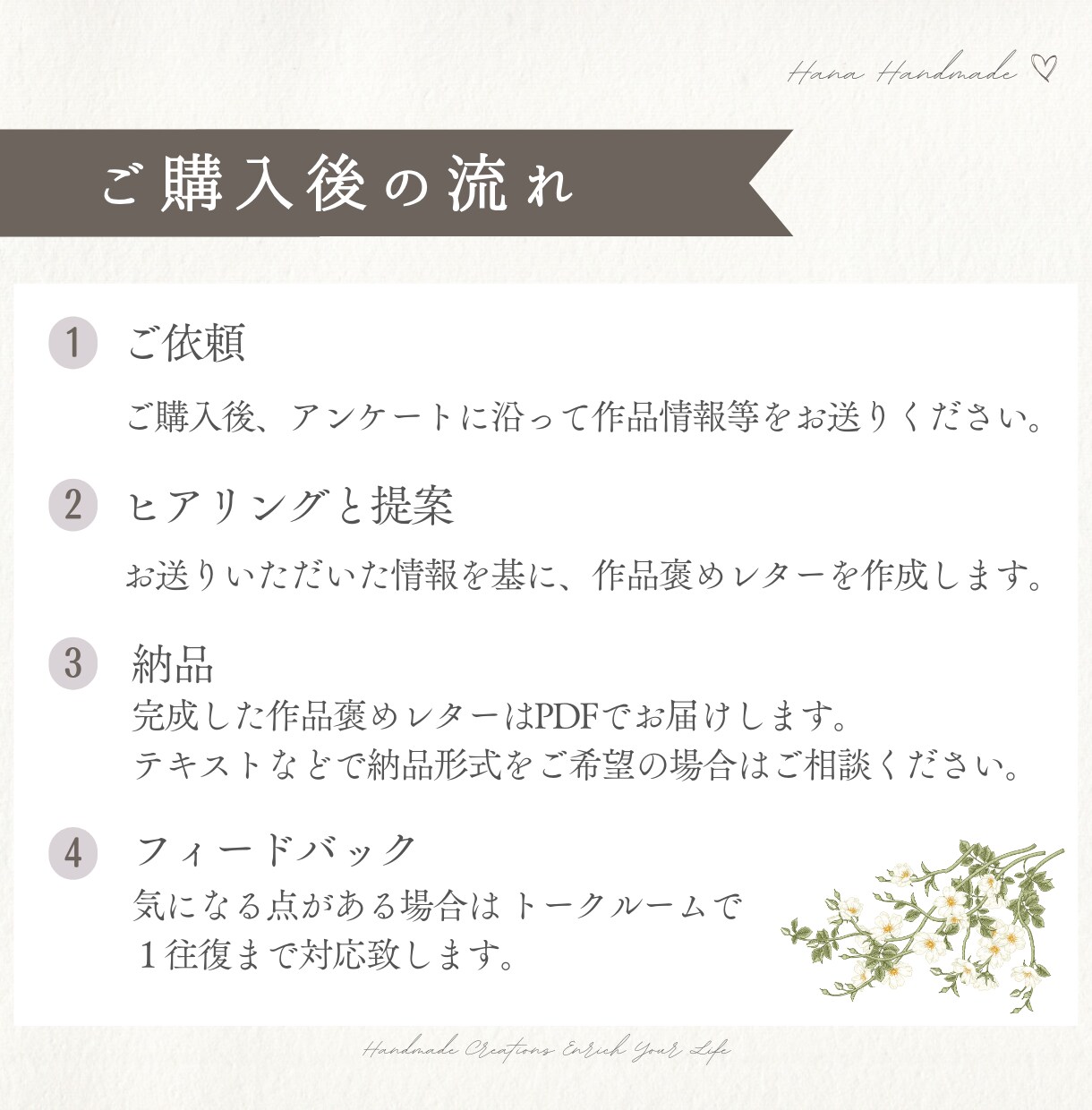 あなたの作品を心を込めて褒めまくり長所を見つけます 購入者目線で作品の長所をお伝えします。モチベアップにも♡ イメージ5