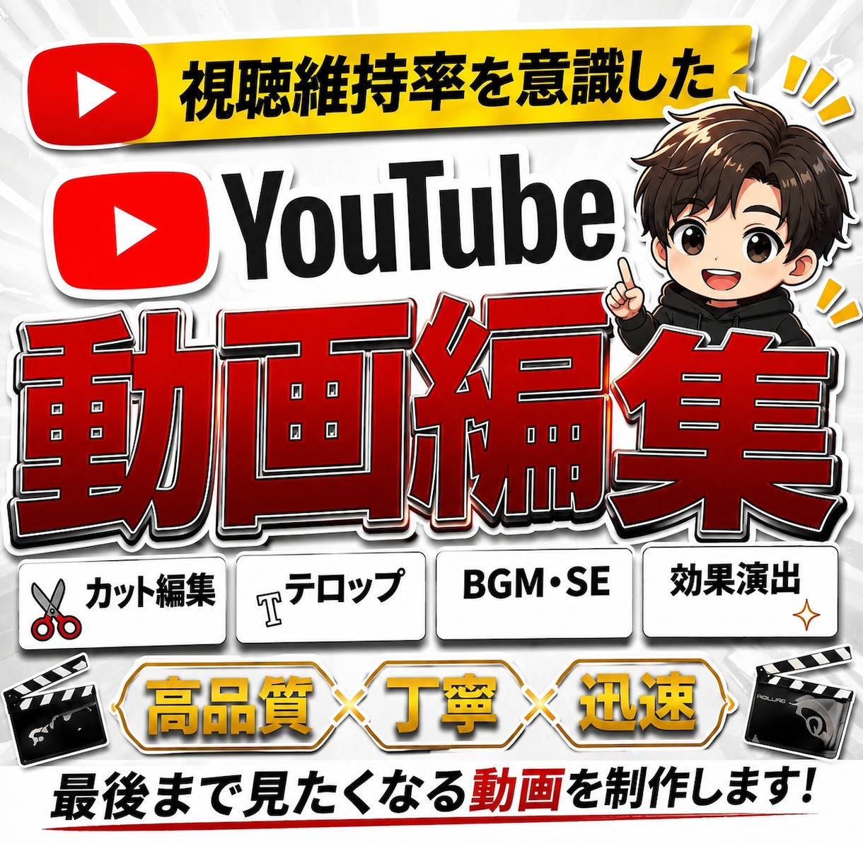 YouTube動画を編集します 高品質・丁寧・迅速な動画編集をお届けします！ イメージ1