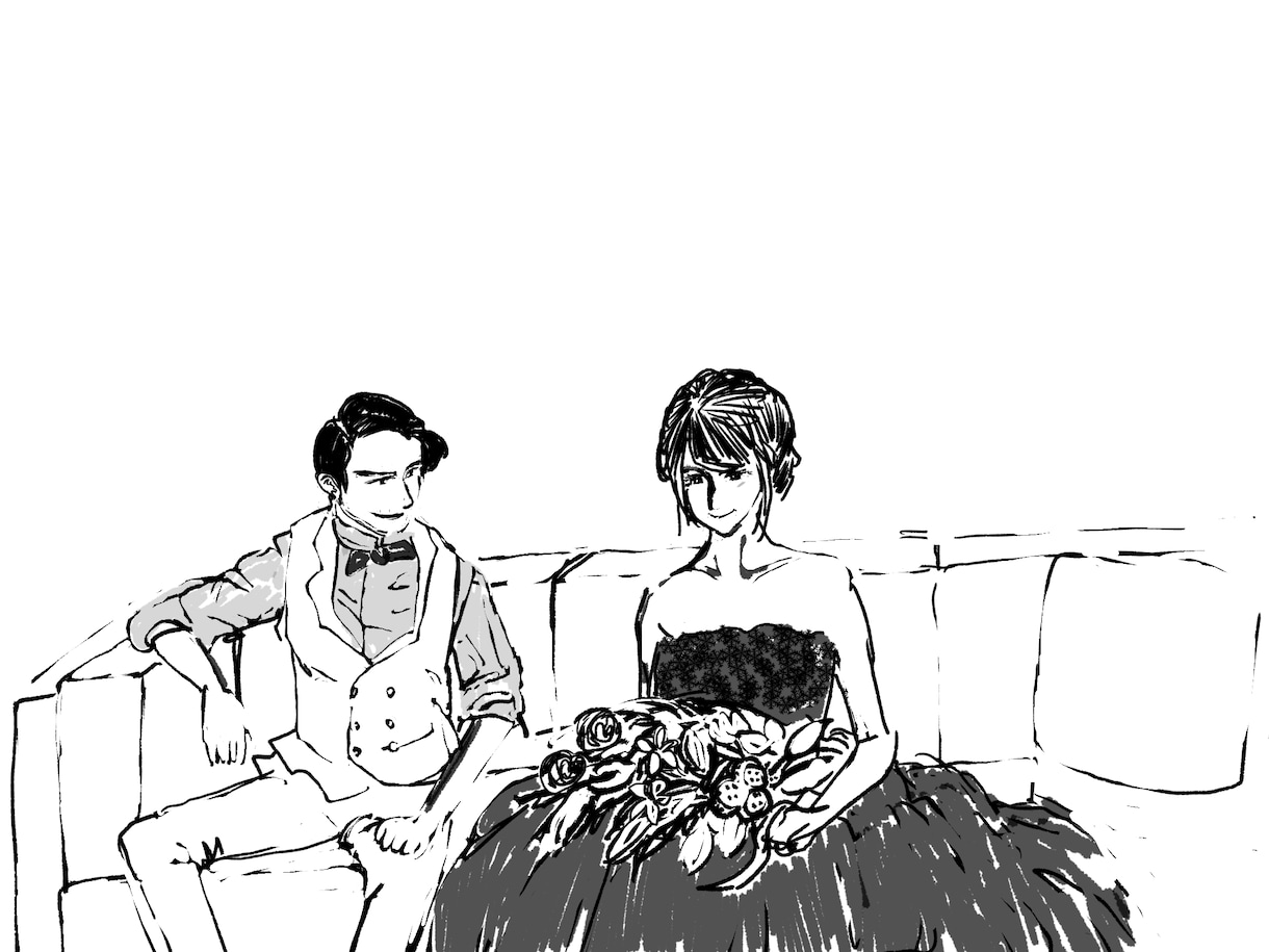 ウェディング・結婚式の似顔絵・イラストを作成します 記念に残るシーンを絵に友達へのプレゼント、スマホの壁紙などに イメージ2