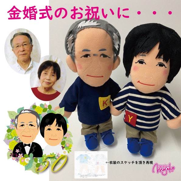 似顔絵人形ペア（衣装規定）制作します ～あなたをそっくりに再現する、オリジナル似顔絵人形！～ イメージ1