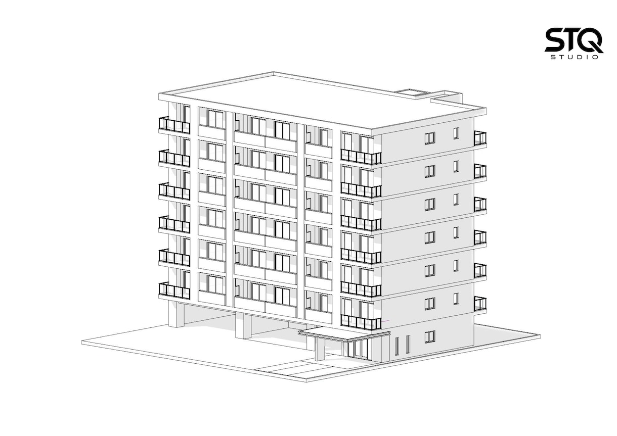 マンション外観を3Dモデリングします 建築パース初期検討・映像背景向けに制作します イメージ2