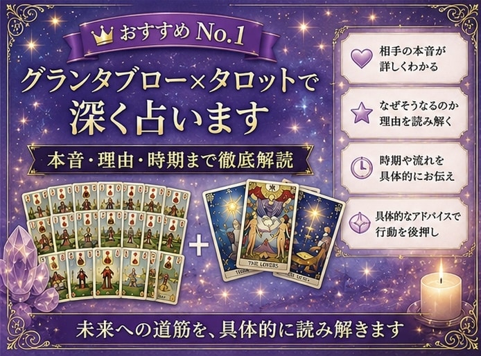 グランタブロー×タロット（基本コース）で占います ルノルマン36枚を展開するグランタブロー ＋ カード2種占い イメージ1