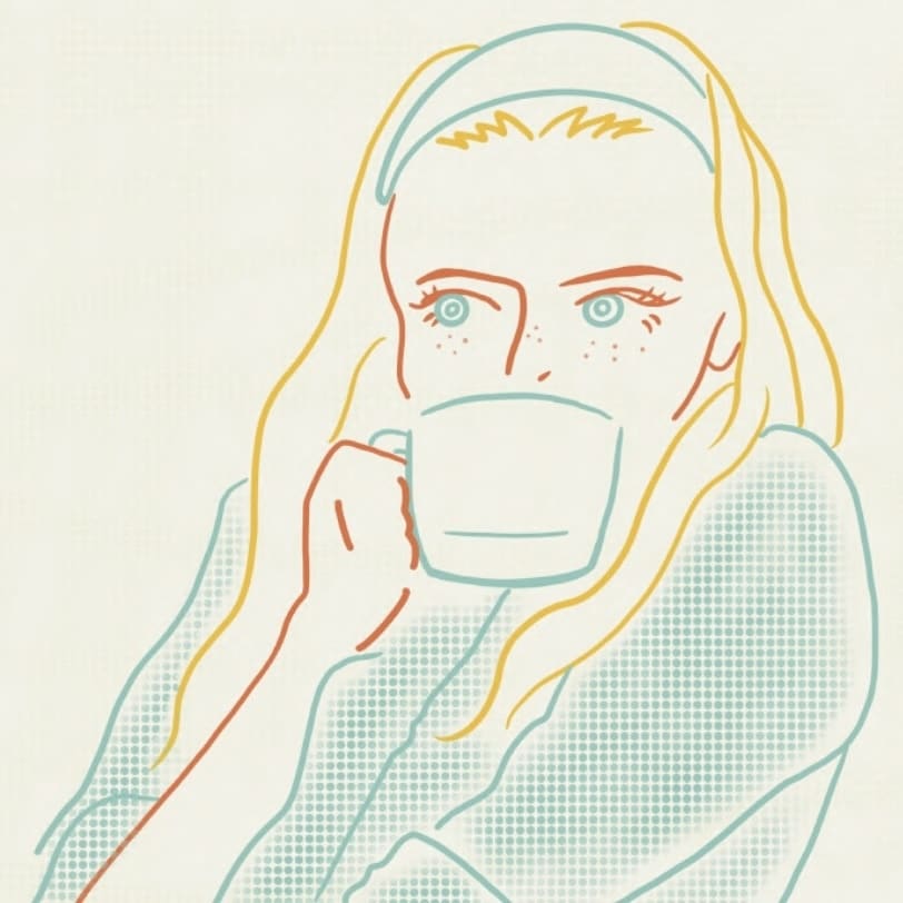 レトロっぽいおしゃれ線画イラストを制作ます 今っぽい少し雰囲気のあるイラスト提供できます！ イメージ2