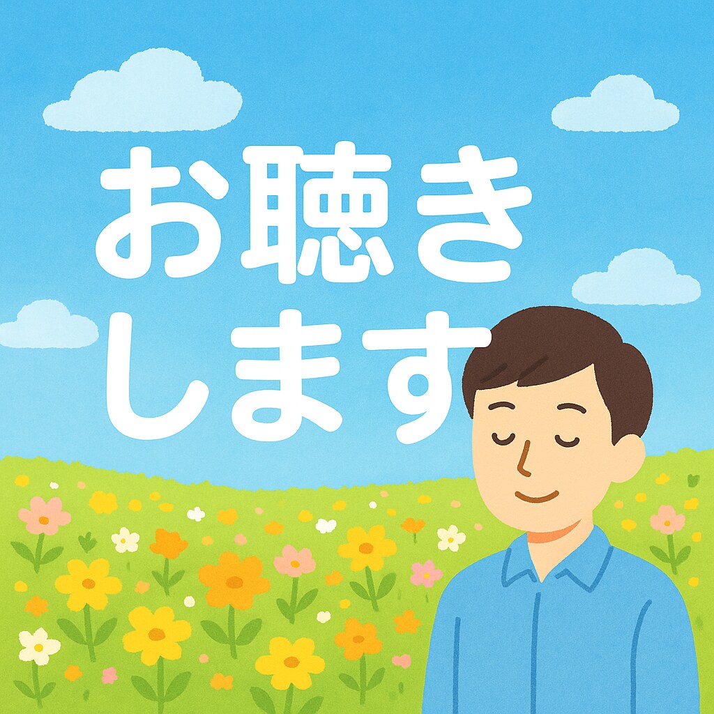 愚痴や弱音も安心して話せる、介護士がお聴きします 心を込めて、気持ちが軽くなるよう寄り添いたいです。 イメージ1
