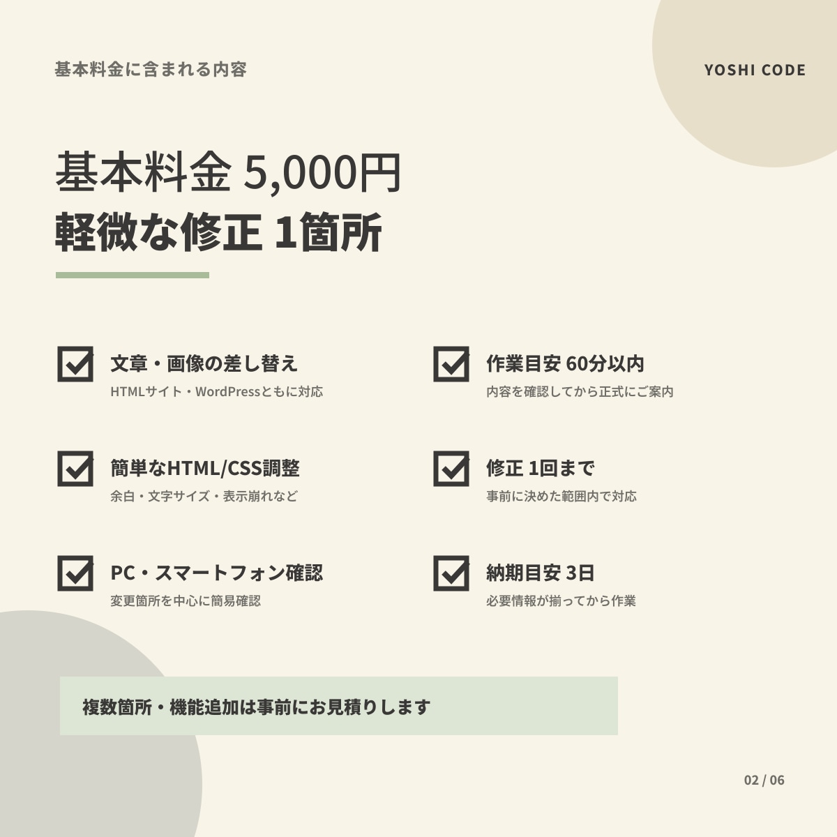 Webサイトの表示崩れ・文章・画像を修正します HTML/CSS・WordPress対応｜修正5,000円〜 イメージ2