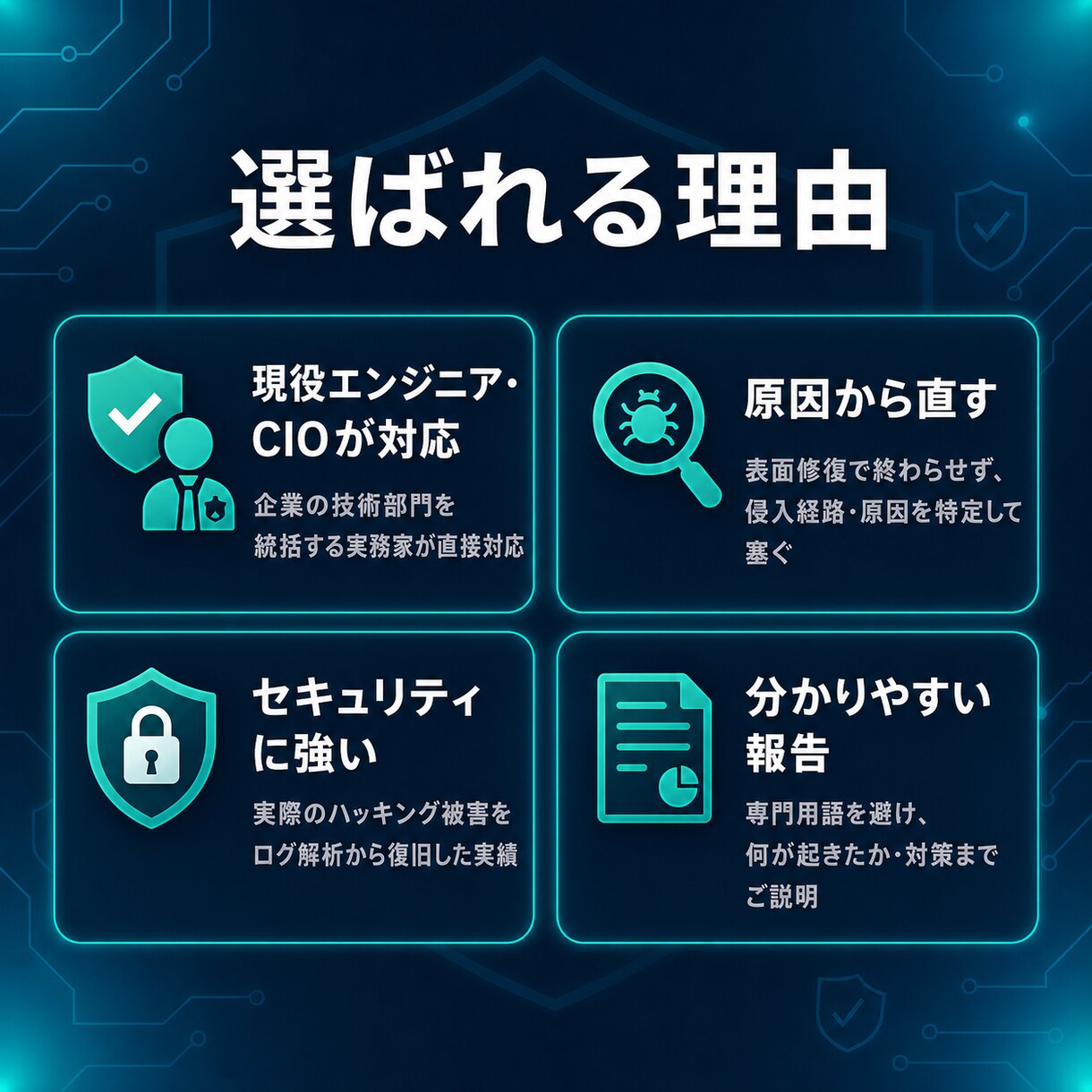 WordPressの改ざん・不具合を復旧します 白画面・ログイン不可から乗っ取りまで、原因から直します イメージ4