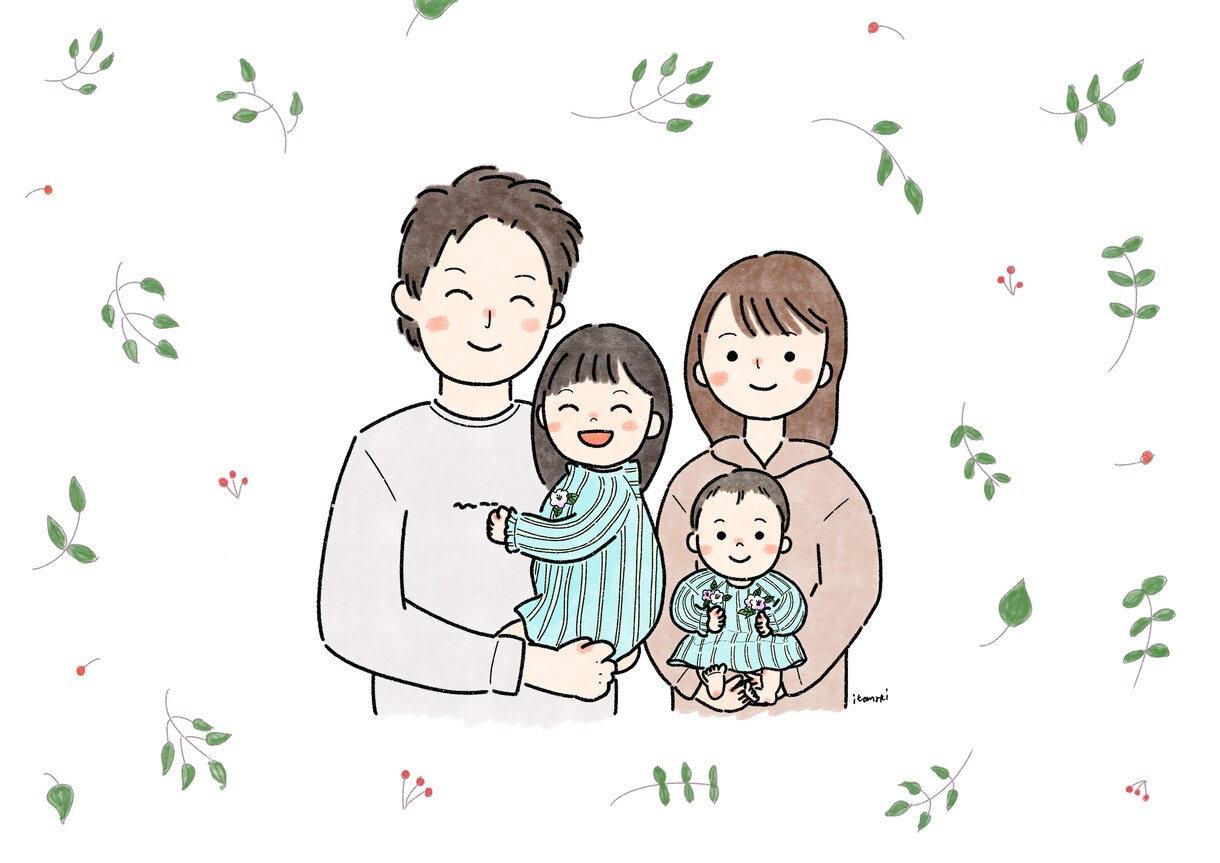 大切な思い出を残せる♡ゆるかわ家族の似顔絵描きます 毎日をハッピーに♩家族の幸せな瞬間をいつでも思い返せます♡ イメージ10