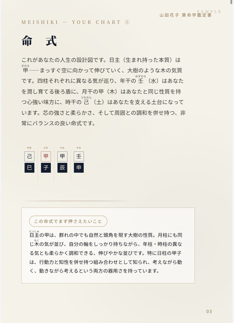 30ページ超｜あなただけの算命学鑑定書を作成します 完全オーダーメイドの算命学鑑定書をPDFでお届けします ⭐ イメージ4