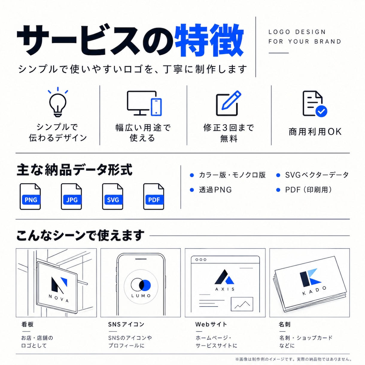 シンプルな文字・幾何学ロゴを制作します Web・SNS・名刺で使いやすいロゴを丁寧に制作 イメージ2
