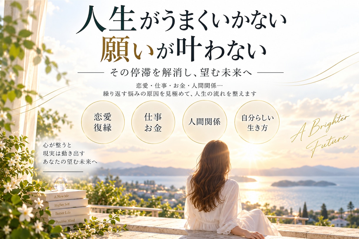 人生がうまくいかない・願いが叶わない状態を整えます 恋愛・仕事・お金など繰り返す停滞の原因を霊視し望む未来へ イメージ1